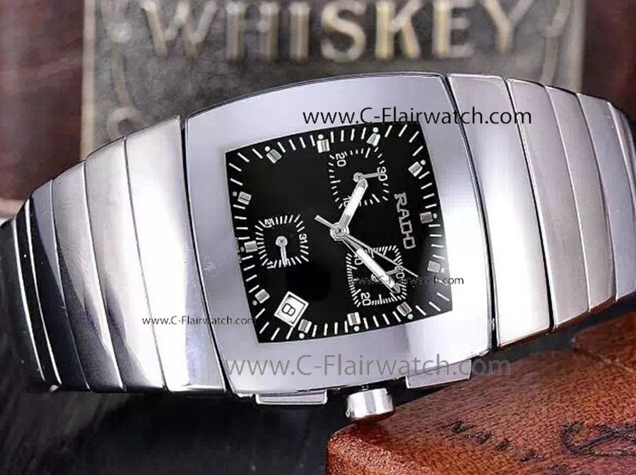 Fake Rado Watches Sintra Black Dial XL Size - Japan Chronograph